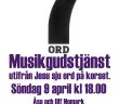 Musikgudstjänst 9 april kl 18